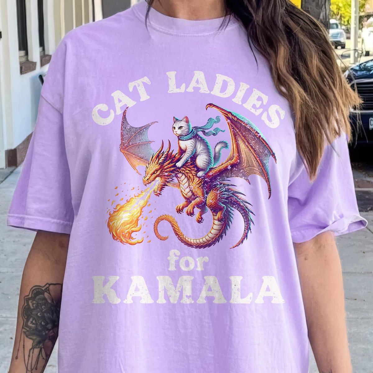 Cat Ladies For Kamala Feminist Shirt 4