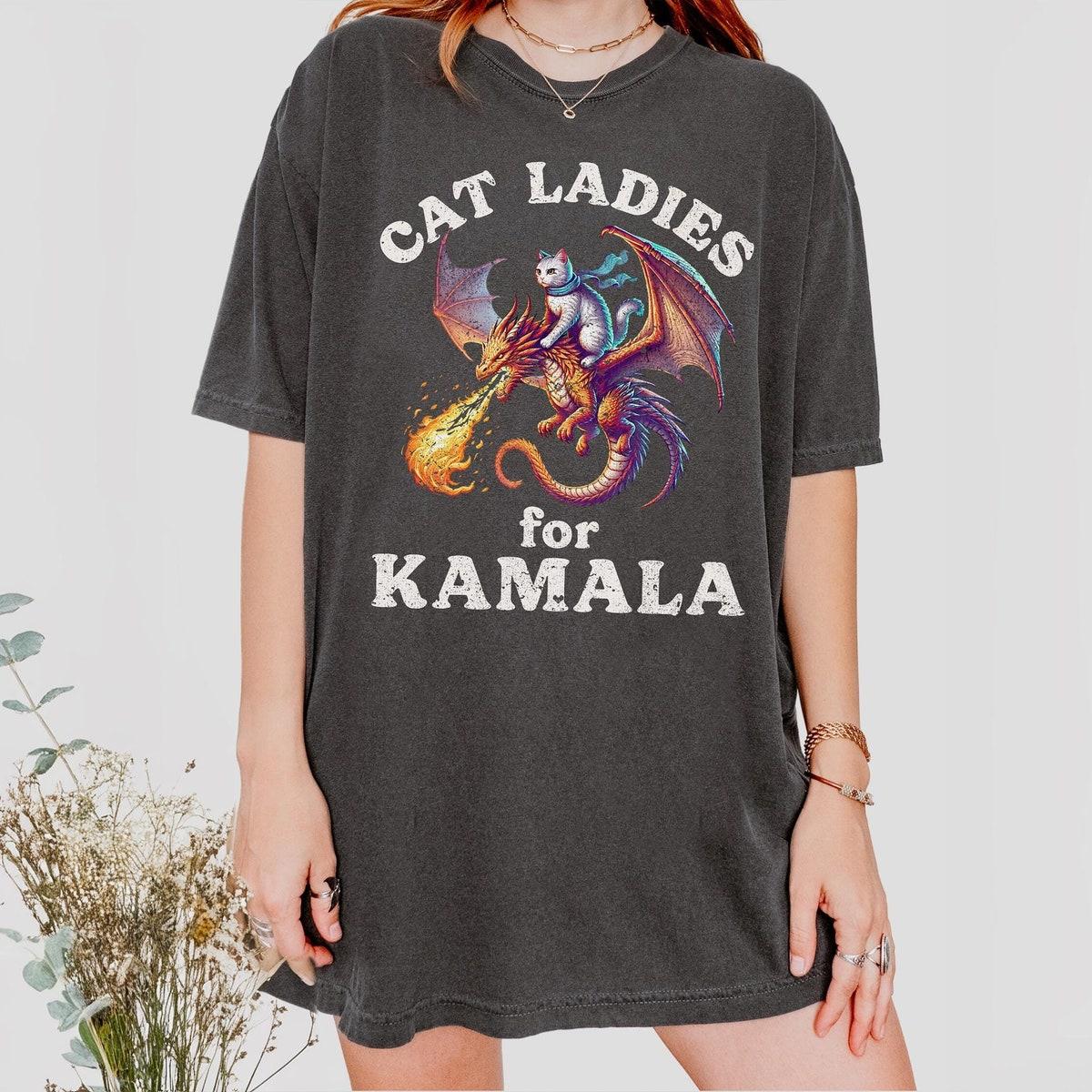 Cat Ladies For Kamala Feminist Shirt 5