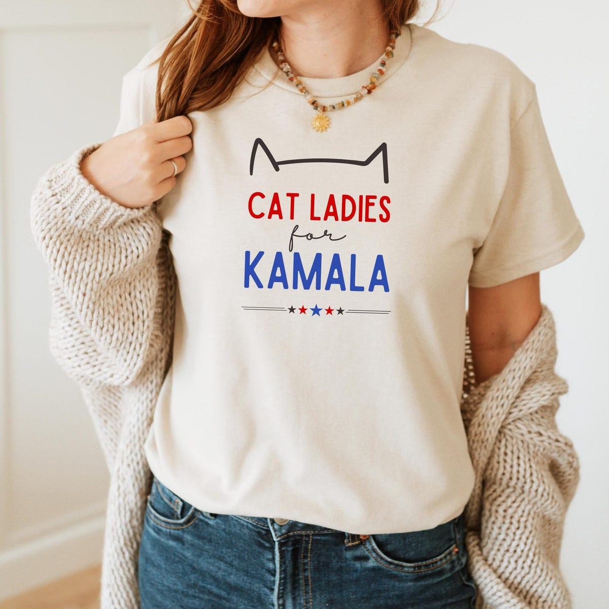 Cat Ladies For Kamala Harris 2024 President Shirt 1