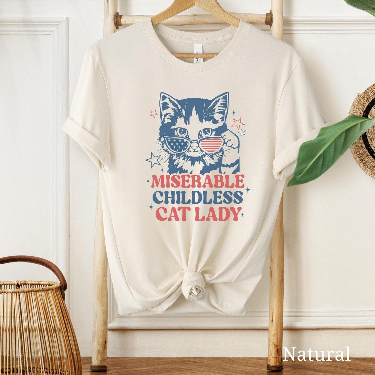 Childless Cat Lady Feminist Vote Election Shirt 1