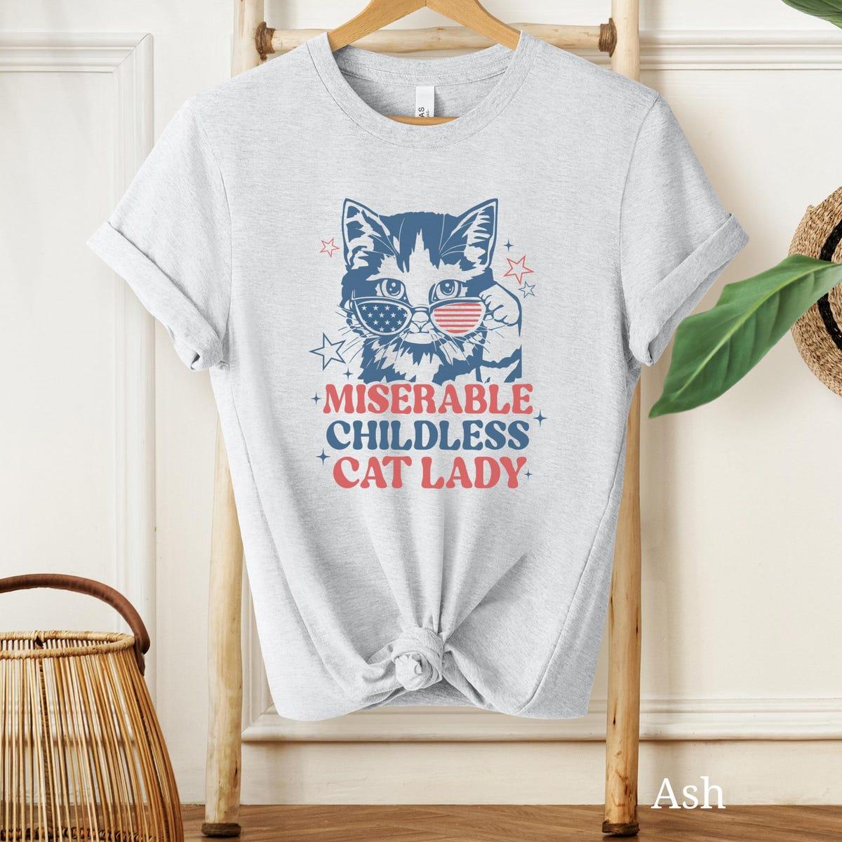 Childless Cat Lady Feminist Vote Election Shirt 3