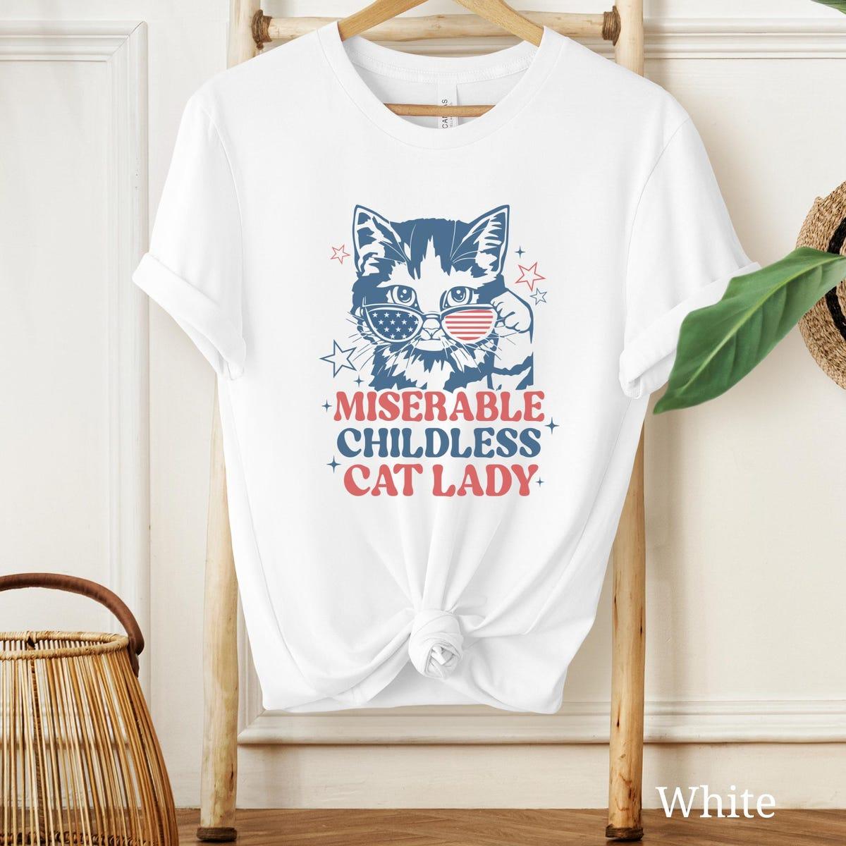 Childless Cat Lady Feminist Vote Election Shirt 4