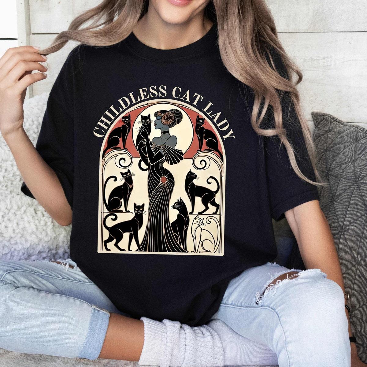 Childless Cat Lady For Kamala Harris 2024 Shirt 1