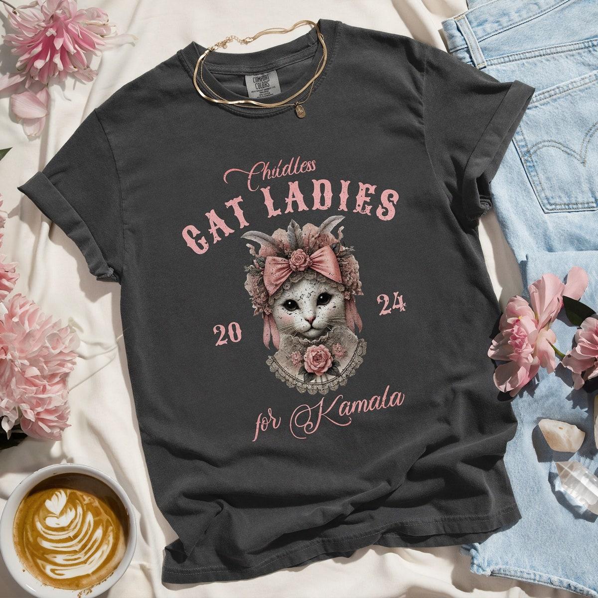 Childless Cat Lady For Kamala Shirt 1