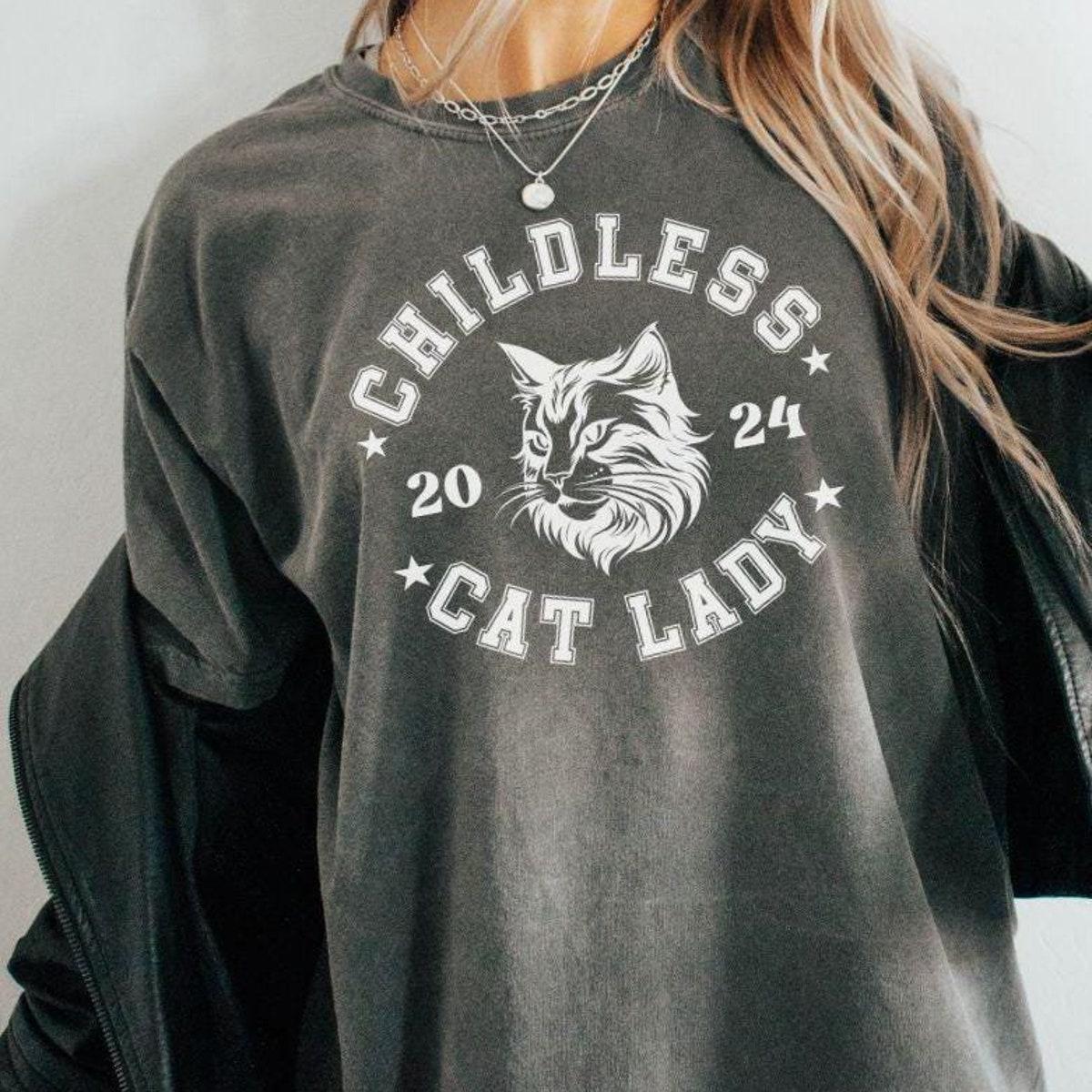 Childless Cat Lady Kamala Harris 2024 Shirt 2