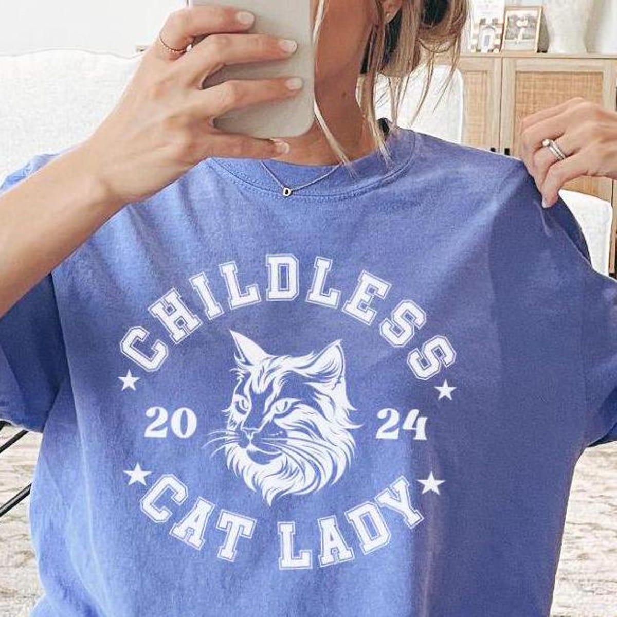 Childless Cat Lady Kamala Harris 2024 Shirt 3