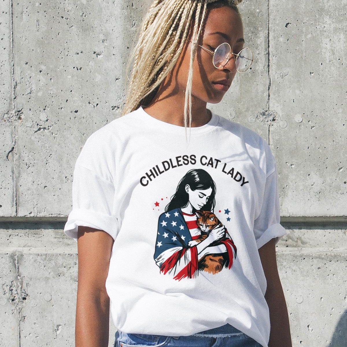 Childless Cat Lady Kamala Harris Shirt 2