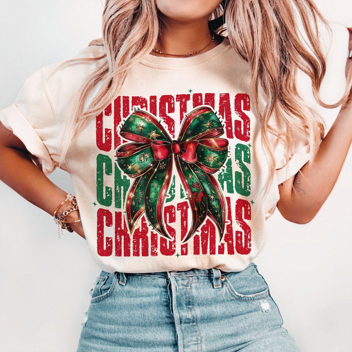 Christmas Coquette Bow Christmas Season Sweatshirts 4