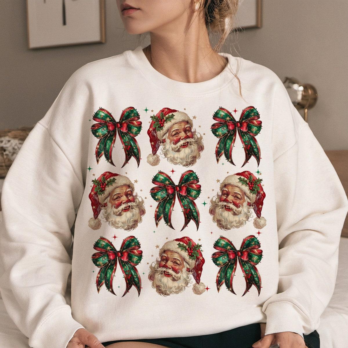 Christmas Coquette Santa Sweatshirts 1