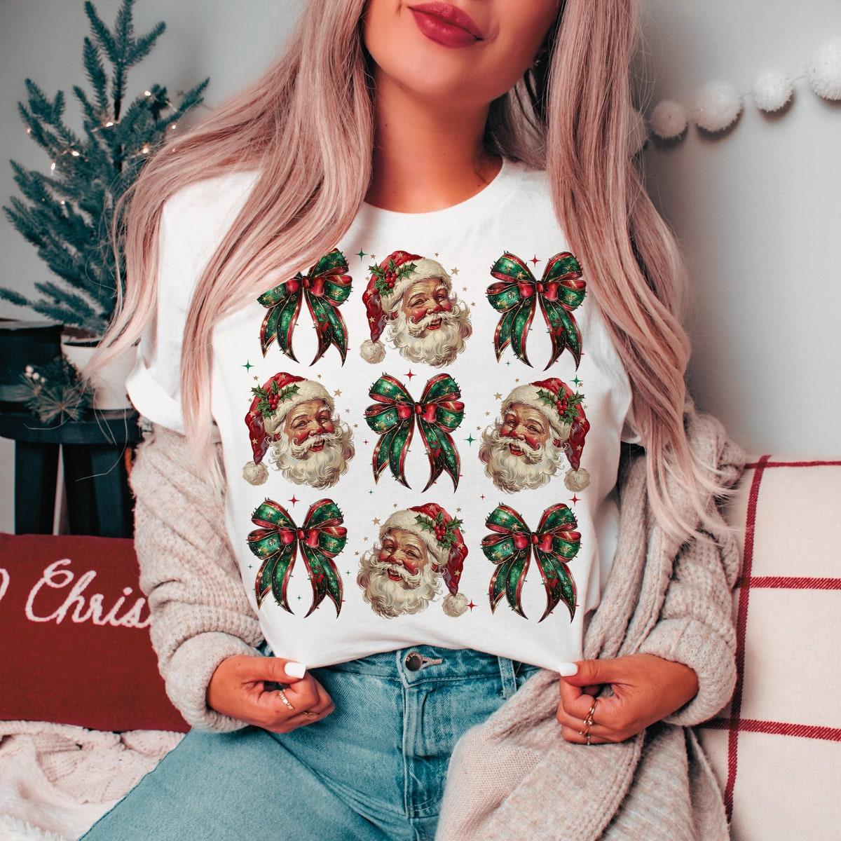 Christmas Coquette Santa Sweatshirts 2