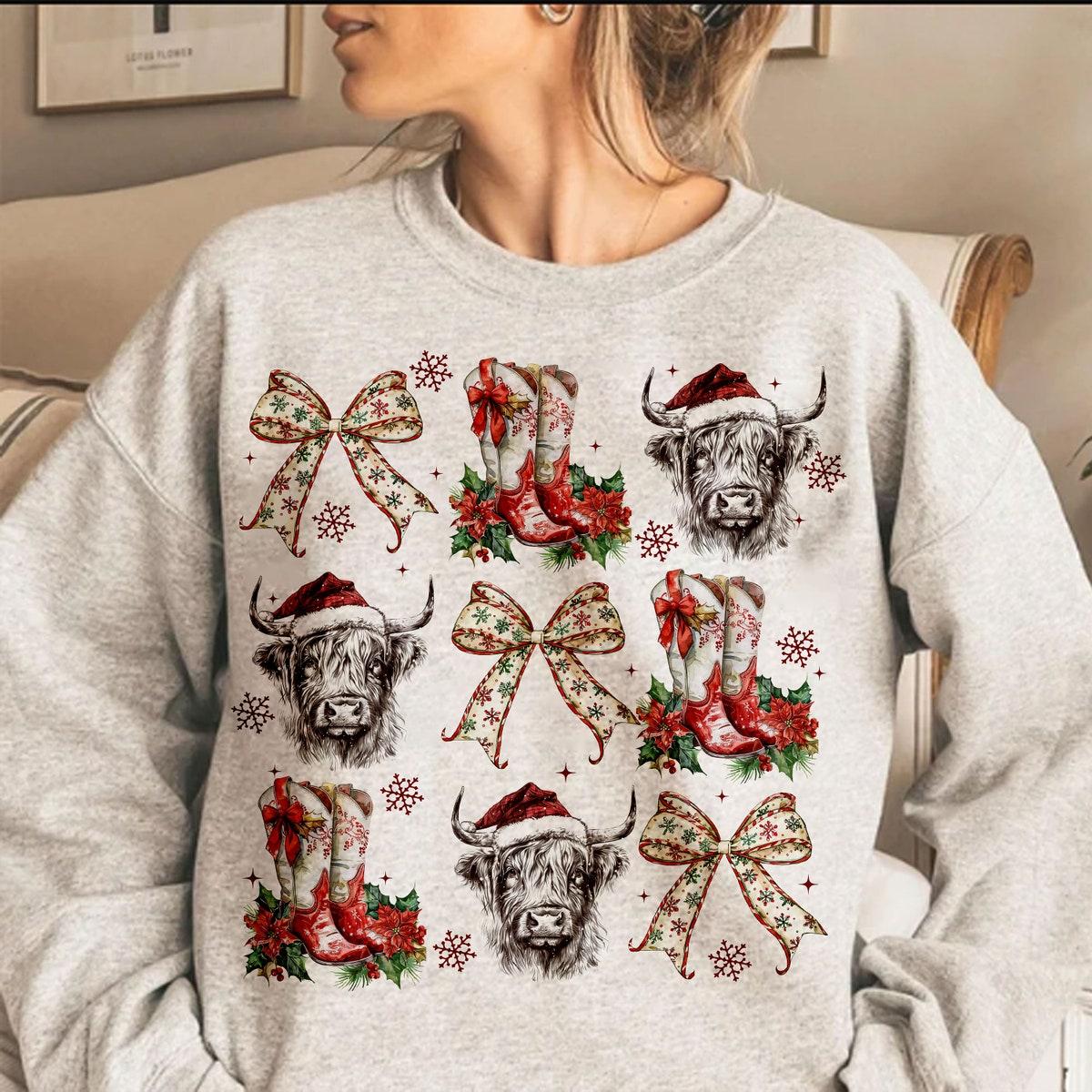 Coquette Cowgirl Christmas Sweatshirts 1