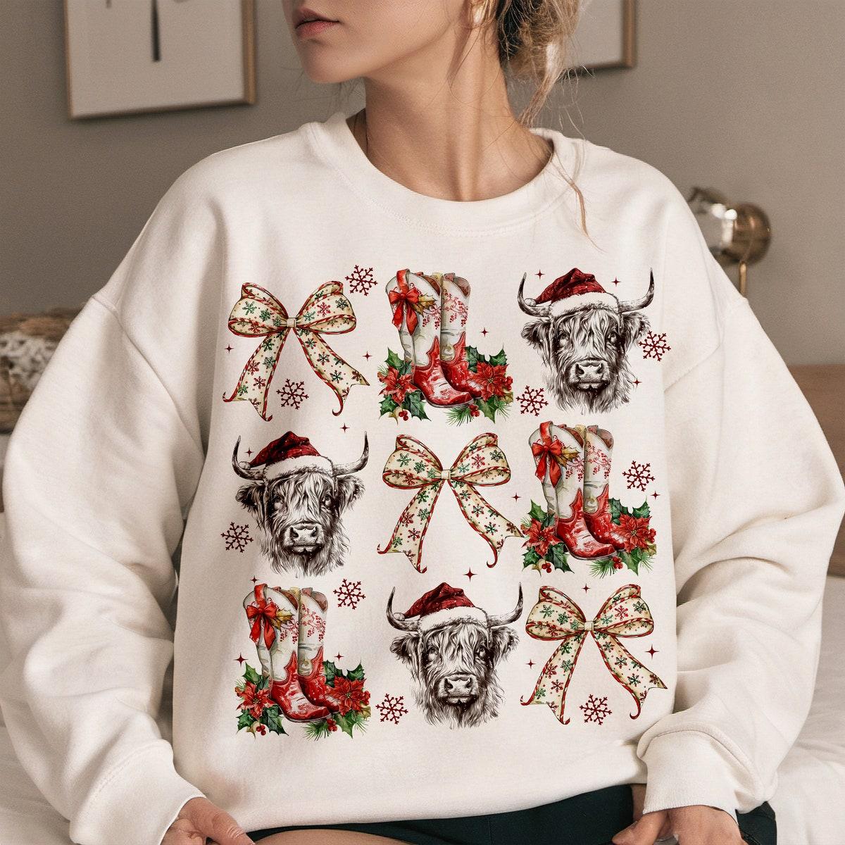 Coquette Cowgirl Christmas Sweatshirts 3