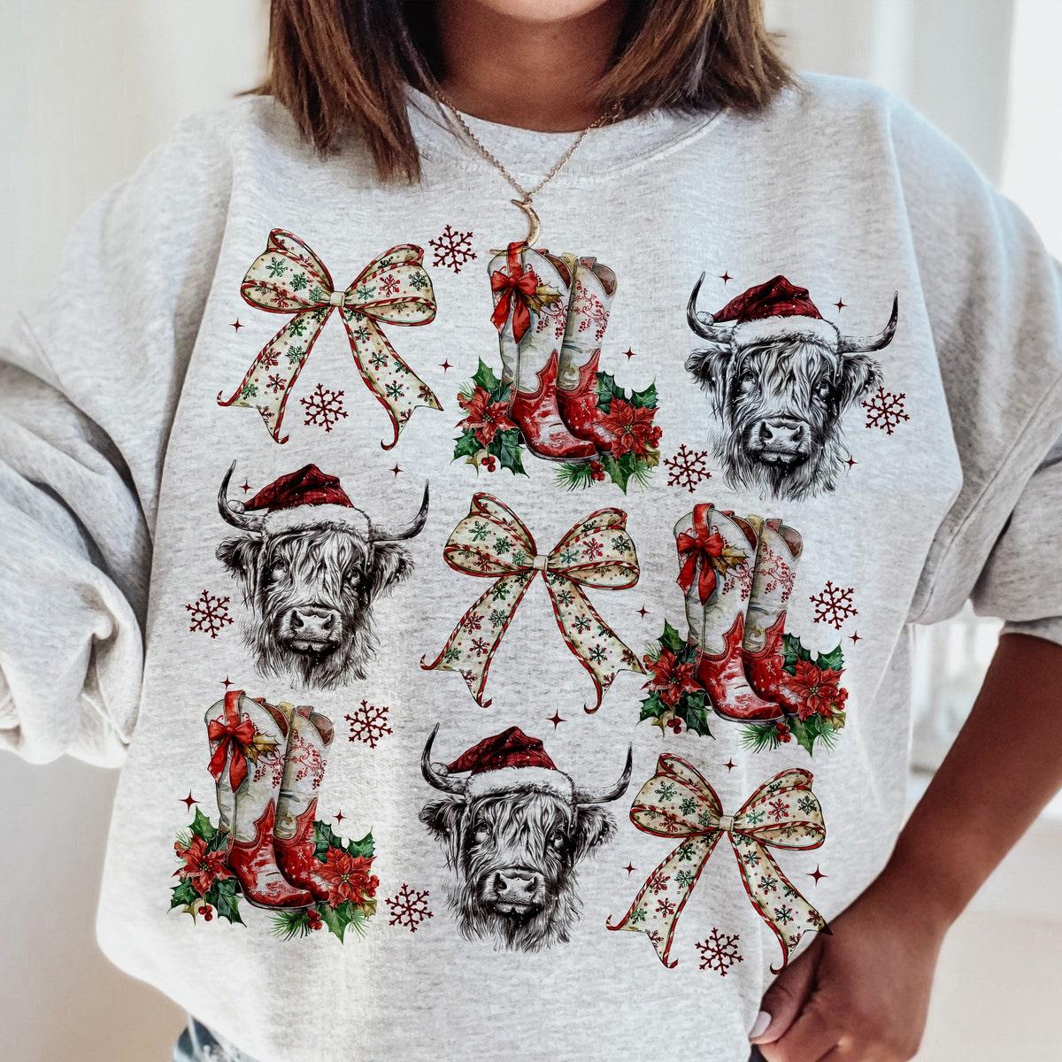 Coquette Cowgirl Christmas Sweatshirts 4