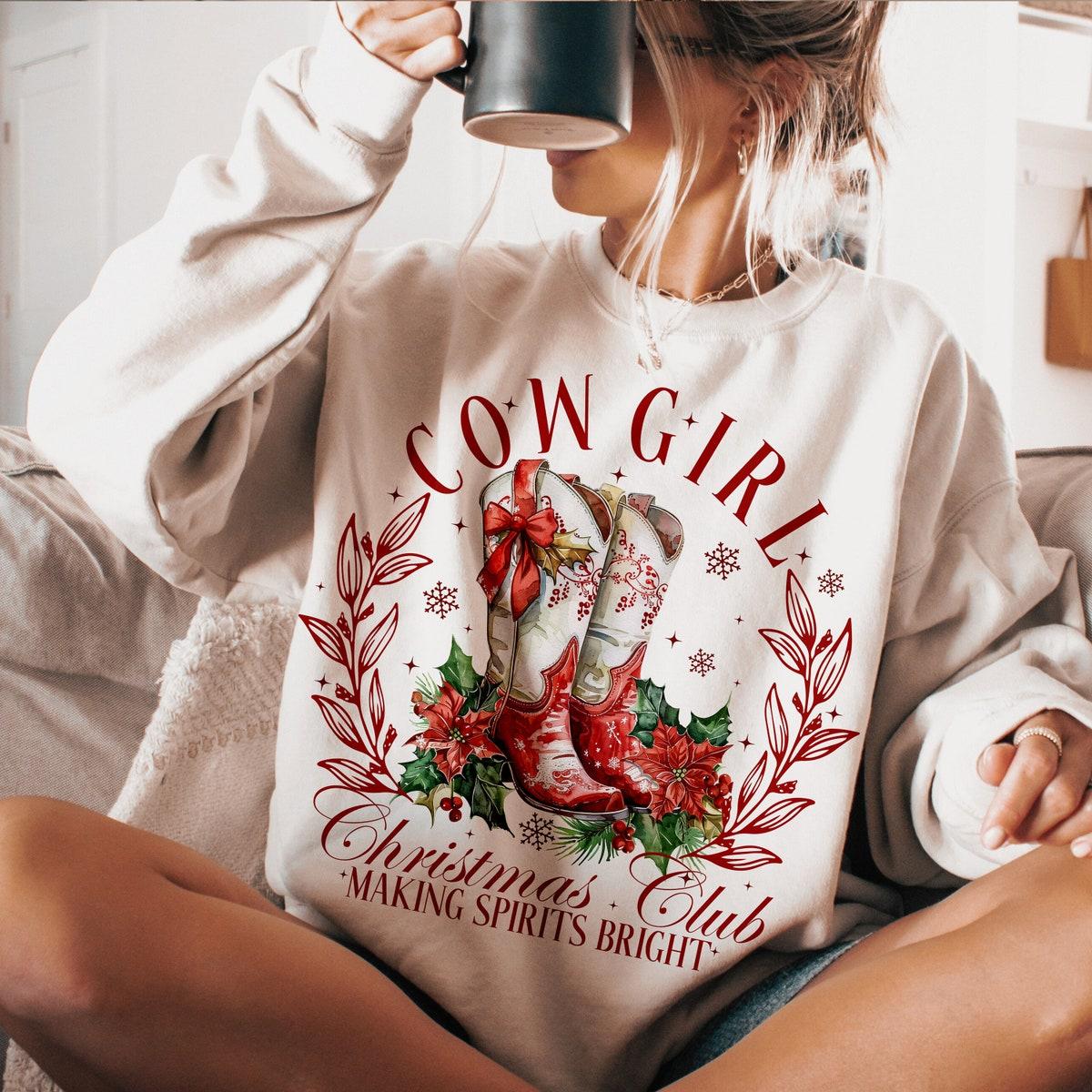 Cowgirl Christmas Club Christmas Season Sweatshirts 3