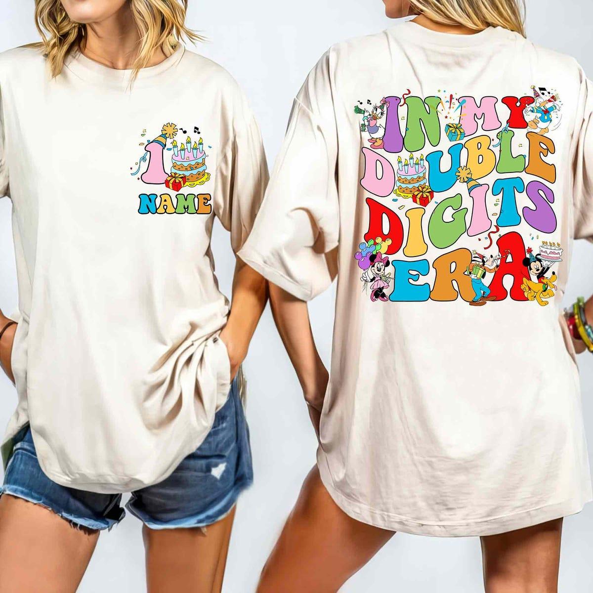 Custom 2 Sided Disney In My Double Digits Era Birthday Boy Girl Shirt 4