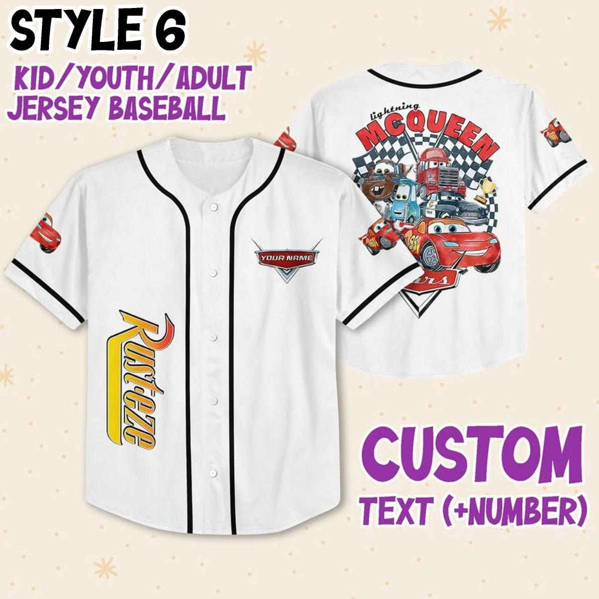 Custom Cars Lightning Mcqueen Baseball Jersey 7