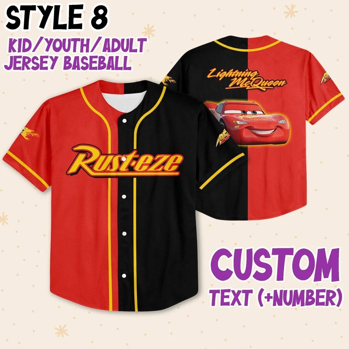 Custom Cars Lightning Mcqueen Baseball Jersey 9