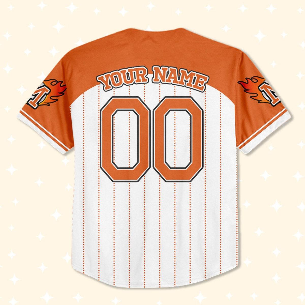 Custom Cars Mater Orange Cool Custom Text Lightning Mcqueen Baseball Jersey 3