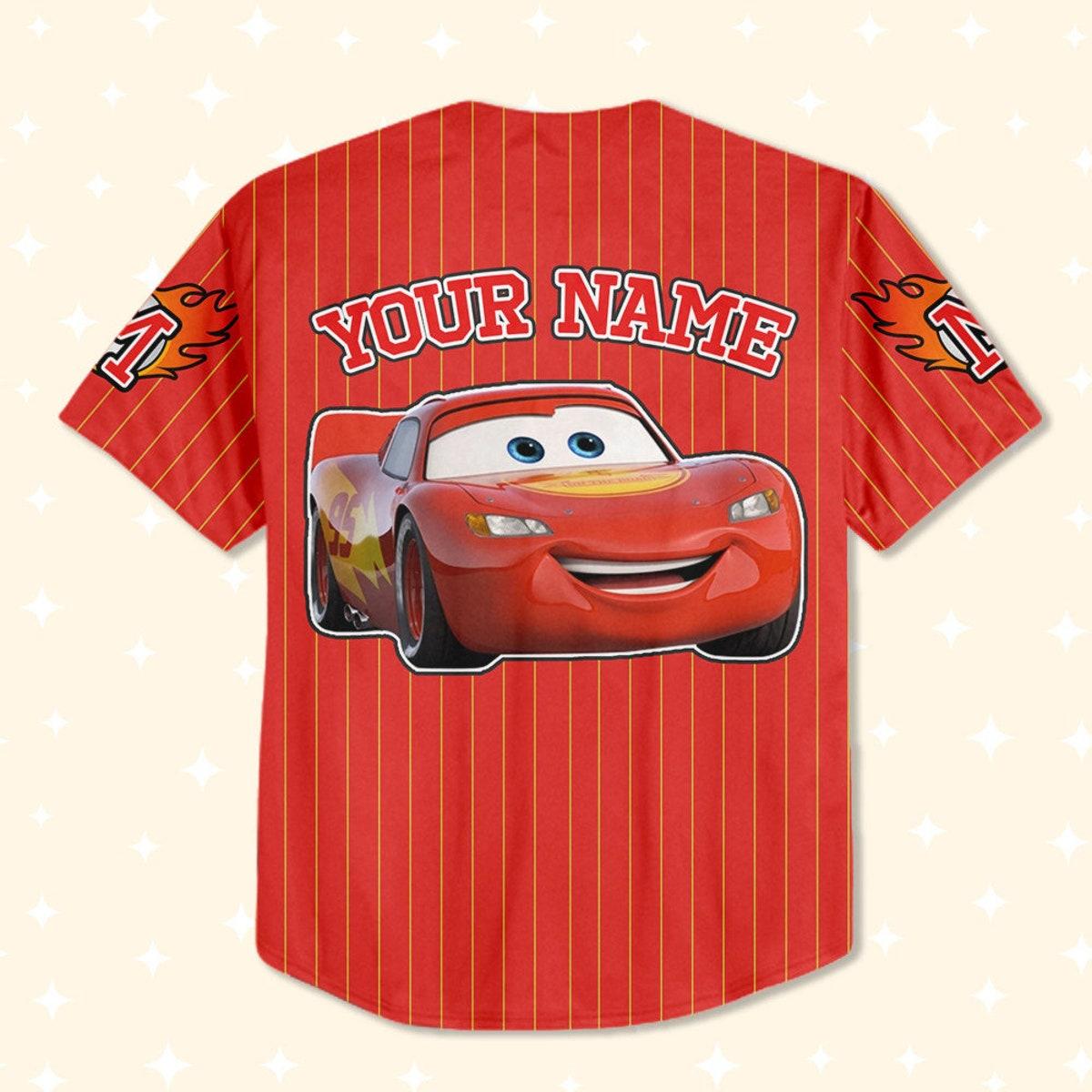 Custom Cars Mcqueen Lightning Mcqueen Baseball Jersey 3