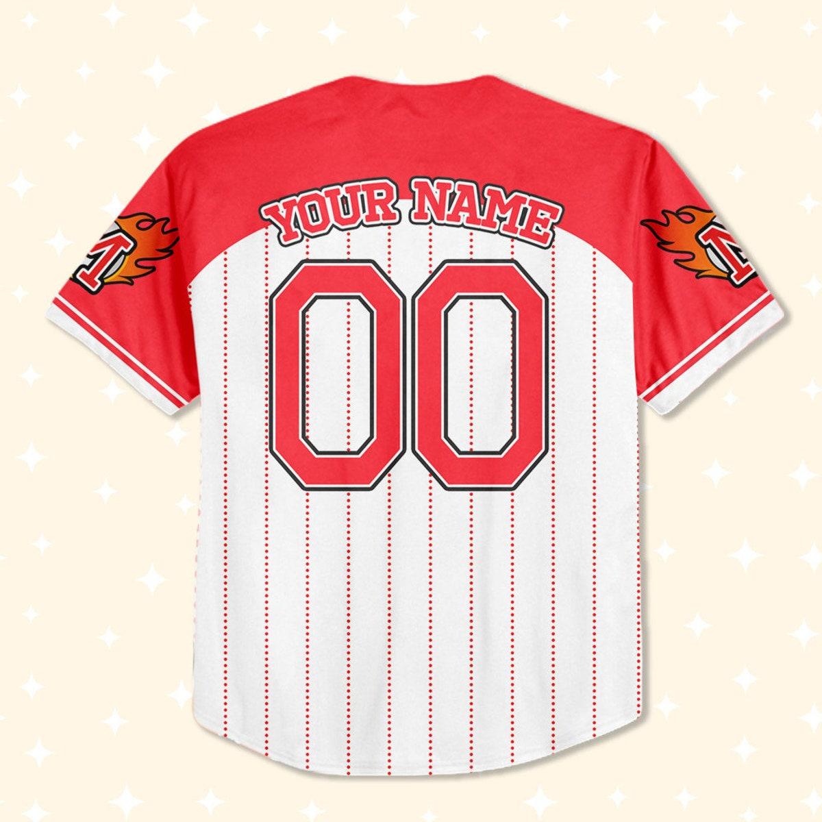 Custom Cars Mcqueen Red Cool Lightning Mcqueen Baseball Jersey 3