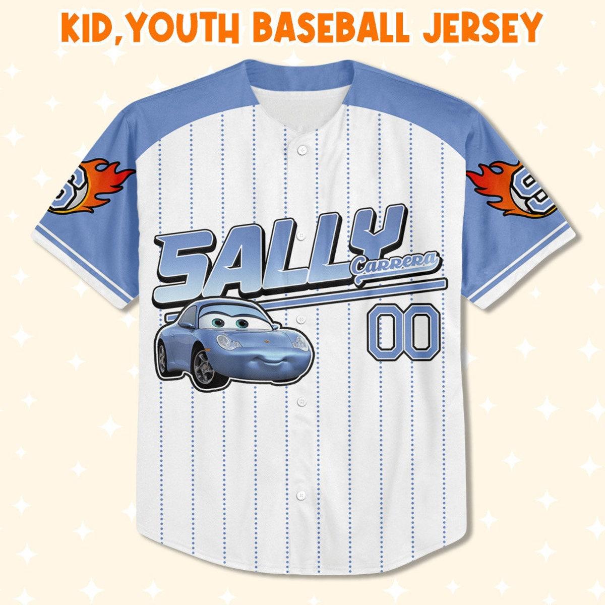 Custom Cars Sally Blue Custom Text Baseball Jersey 2