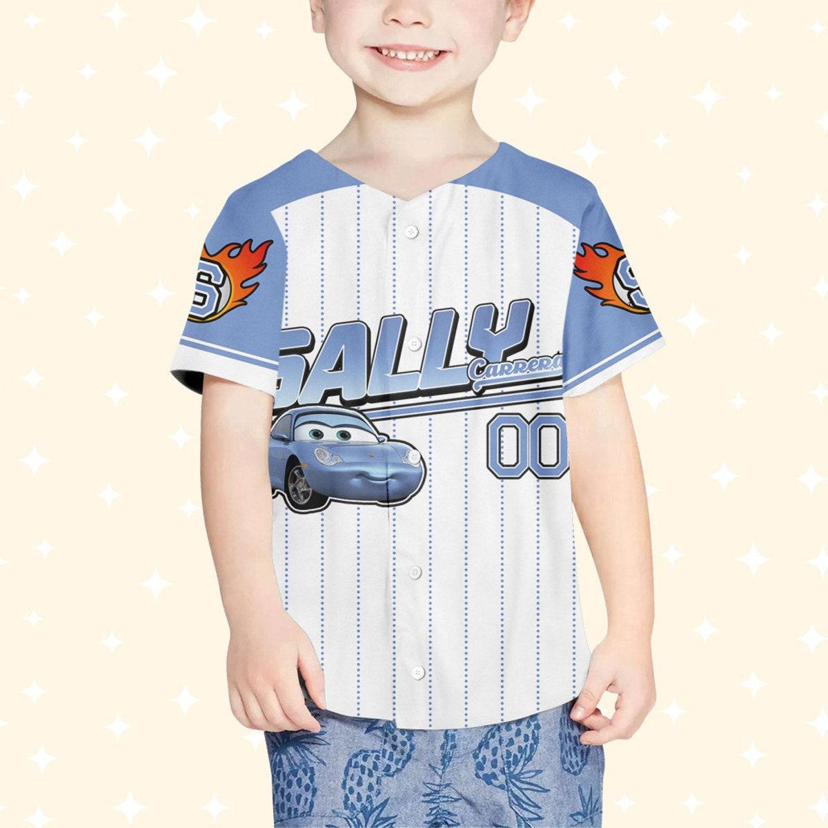 Custom Cars Sally Blue Custom Text Baseball Jersey 4