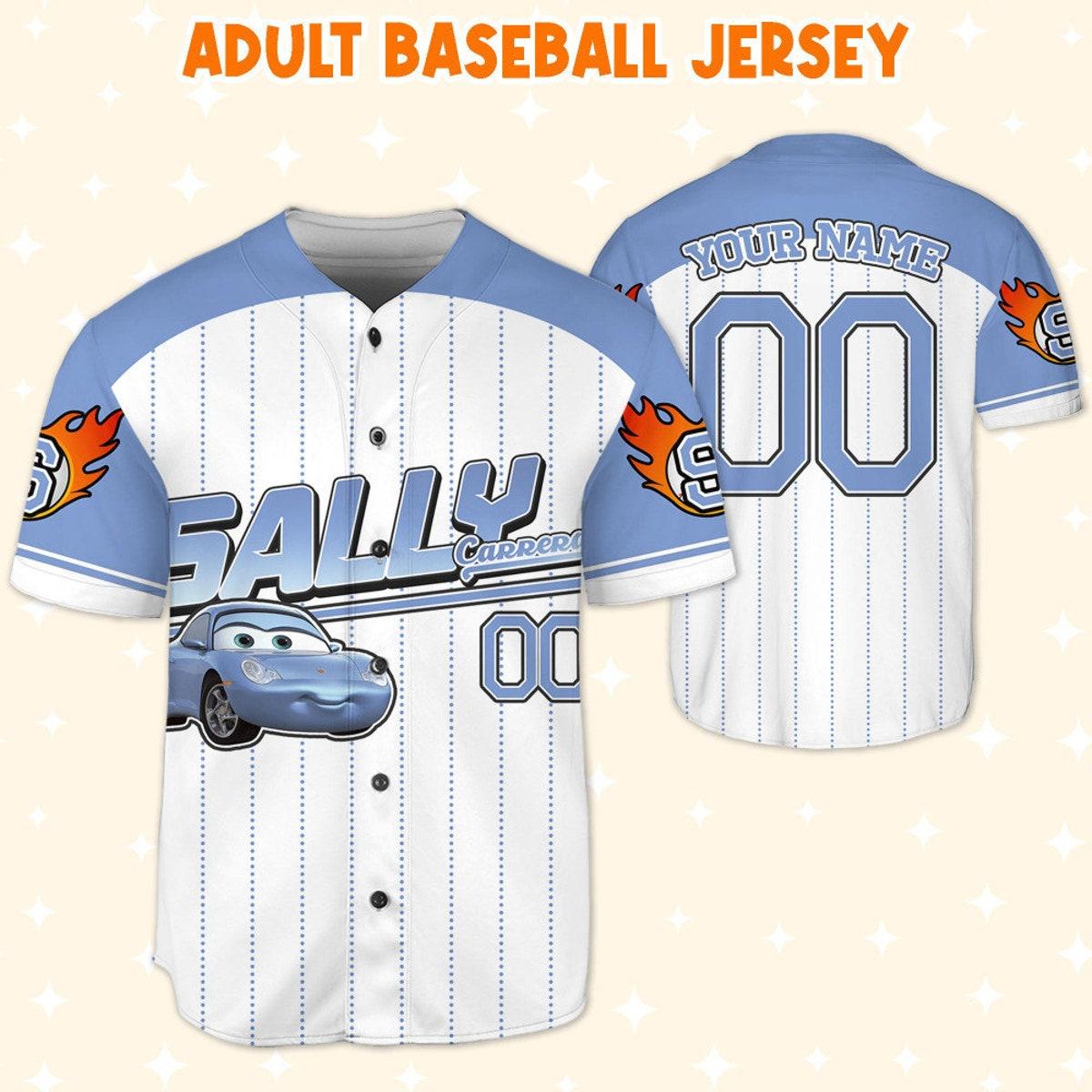 Custom Cars Sally Blue Custom Text Baseball Jersey 5