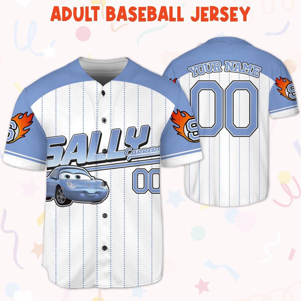 Custom Cars Sally Blue Personalized Jersey Disney Baseball Jersey 5