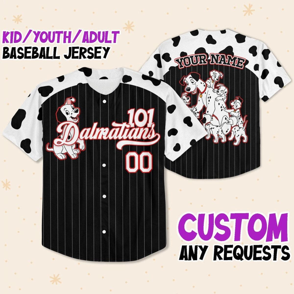 Custom Disney 101 Dalmatians Spot Border Personalized Baseball Jersey 1