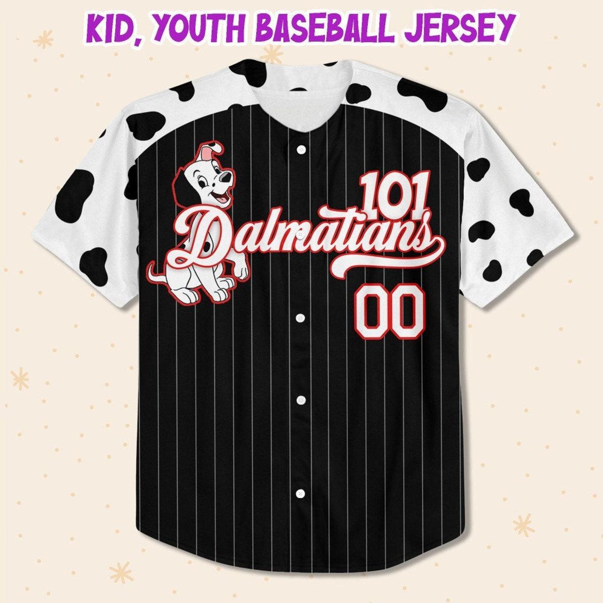 Custom Disney 101 Dalmatians Spot Border Personalized Baseball Jersey 2