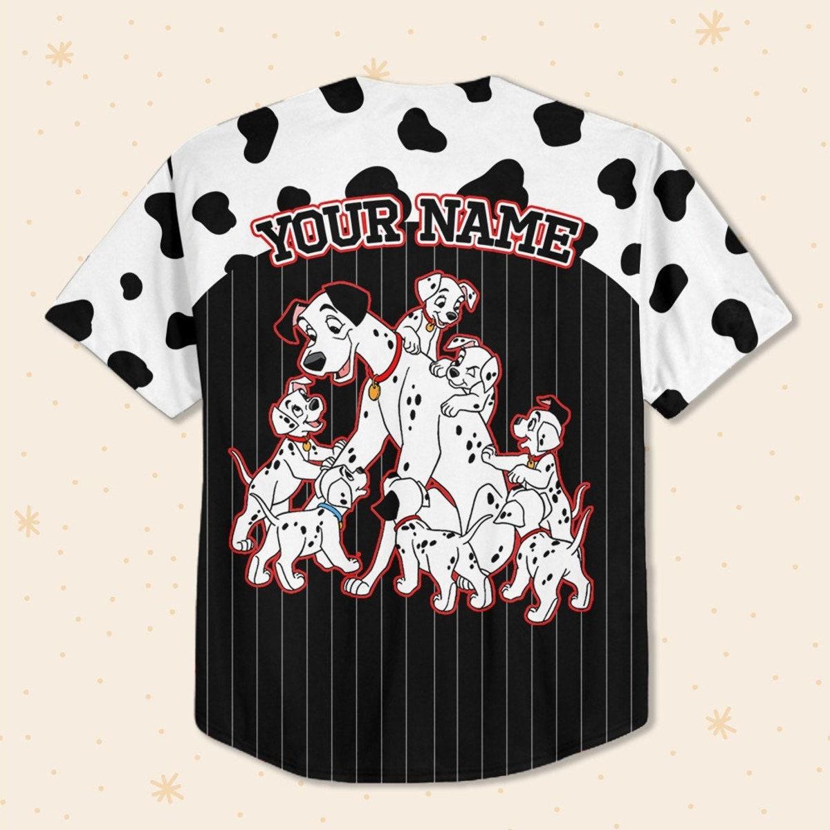 Custom Disney 101 Dalmatians Spot Border Personalized Baseball Jersey 3