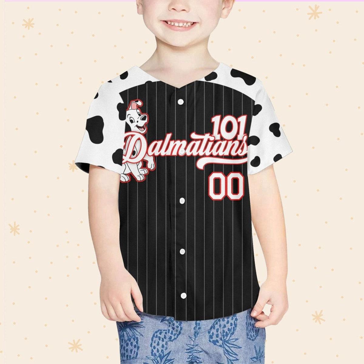 Custom Disney 101 Dalmatians Spot Border Personalized Baseball Jersey 4