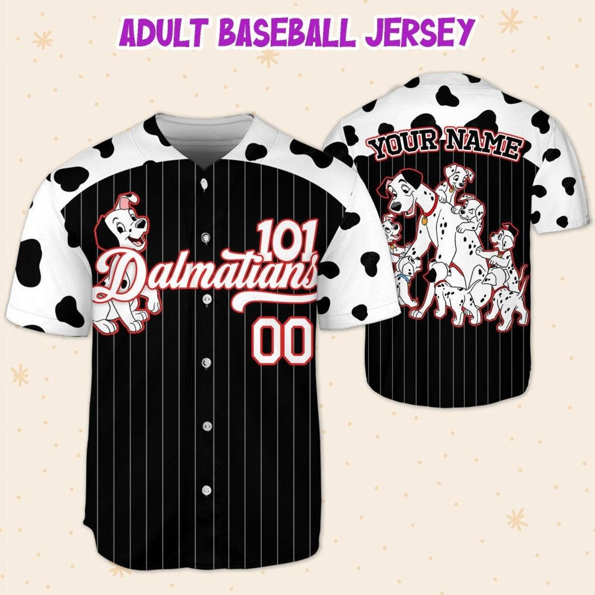 Custom Disney 101 Dalmatians Spot Border Personalized Baseball Jersey 5