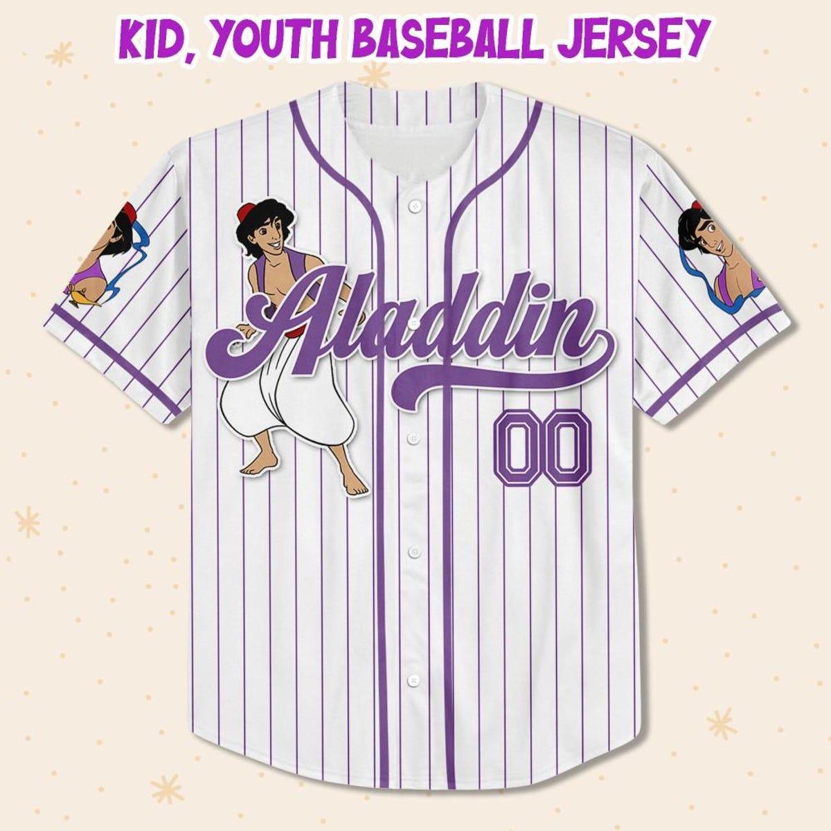 Custom Disney Aladdin Aladdin Baseball Jersey 2