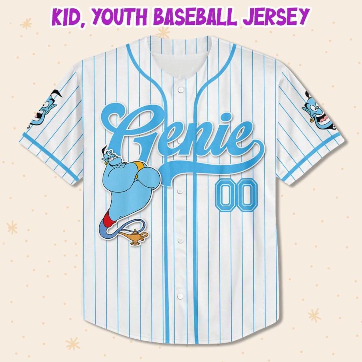 Custom Disney Aladdin Genie Disney Baseball Jersey 2