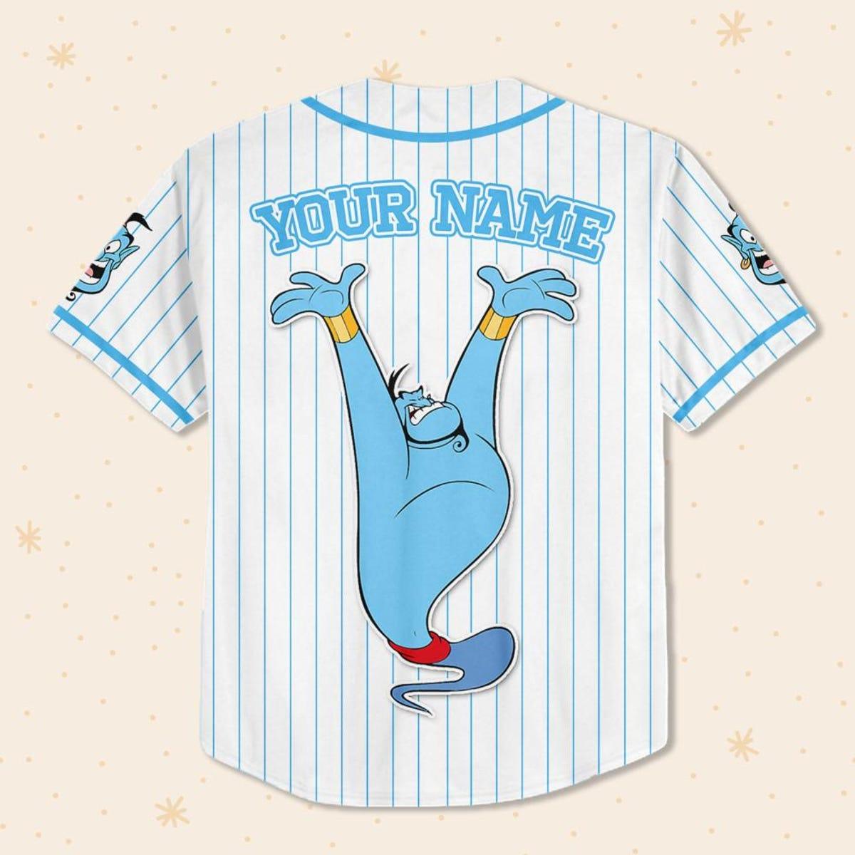 Custom Disney Aladdin Genie Disney Baseball Jersey 3