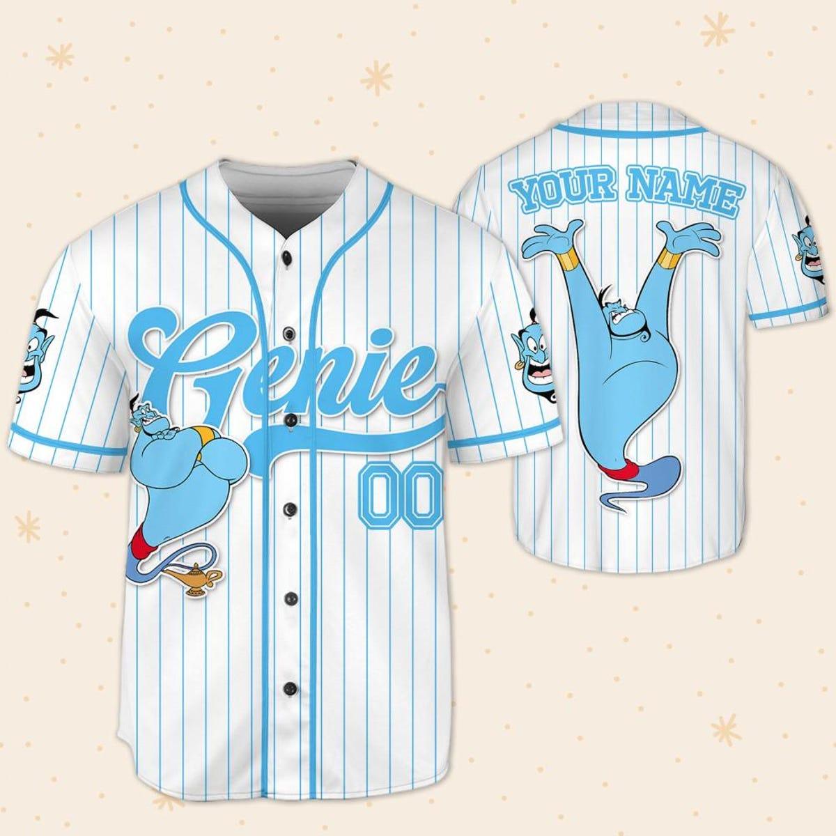 Custom Disney Aladdin Genie Disney Baseball Jersey 5