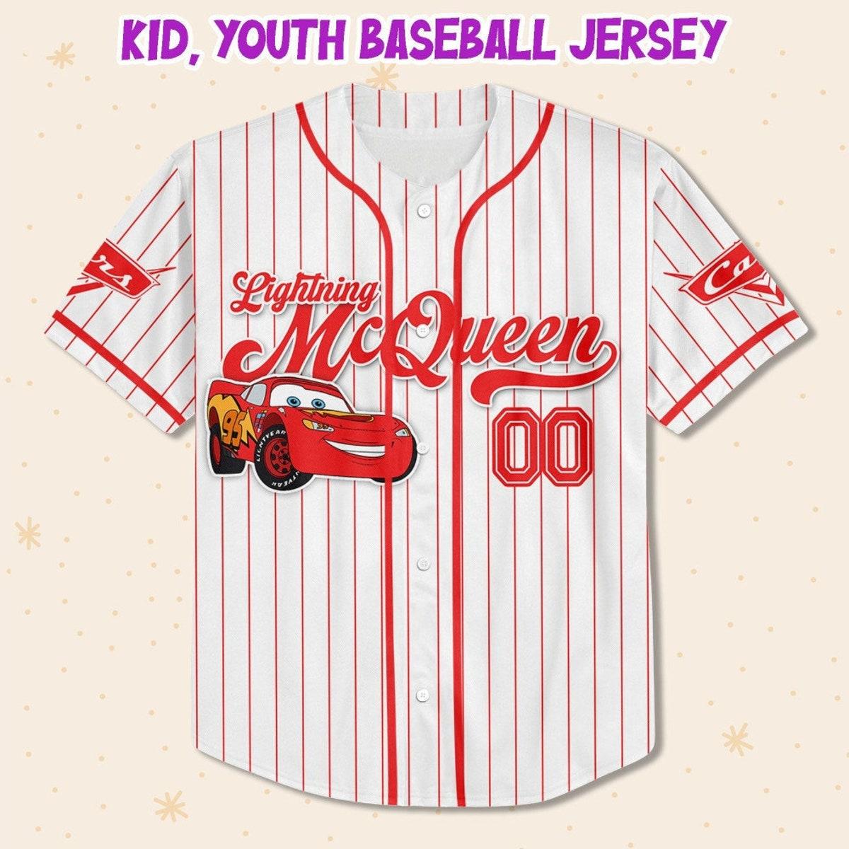 Custom Disney Cars Lightning Mcqueen Baseball Jersey 2