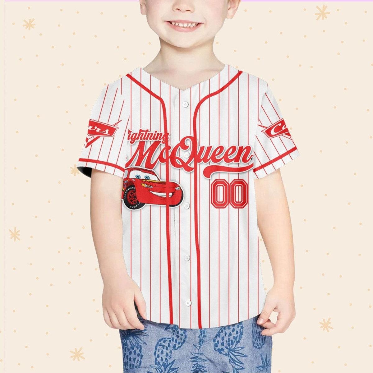 Custom Disney Cars Lightning Mcqueen Baseball Jersey 4