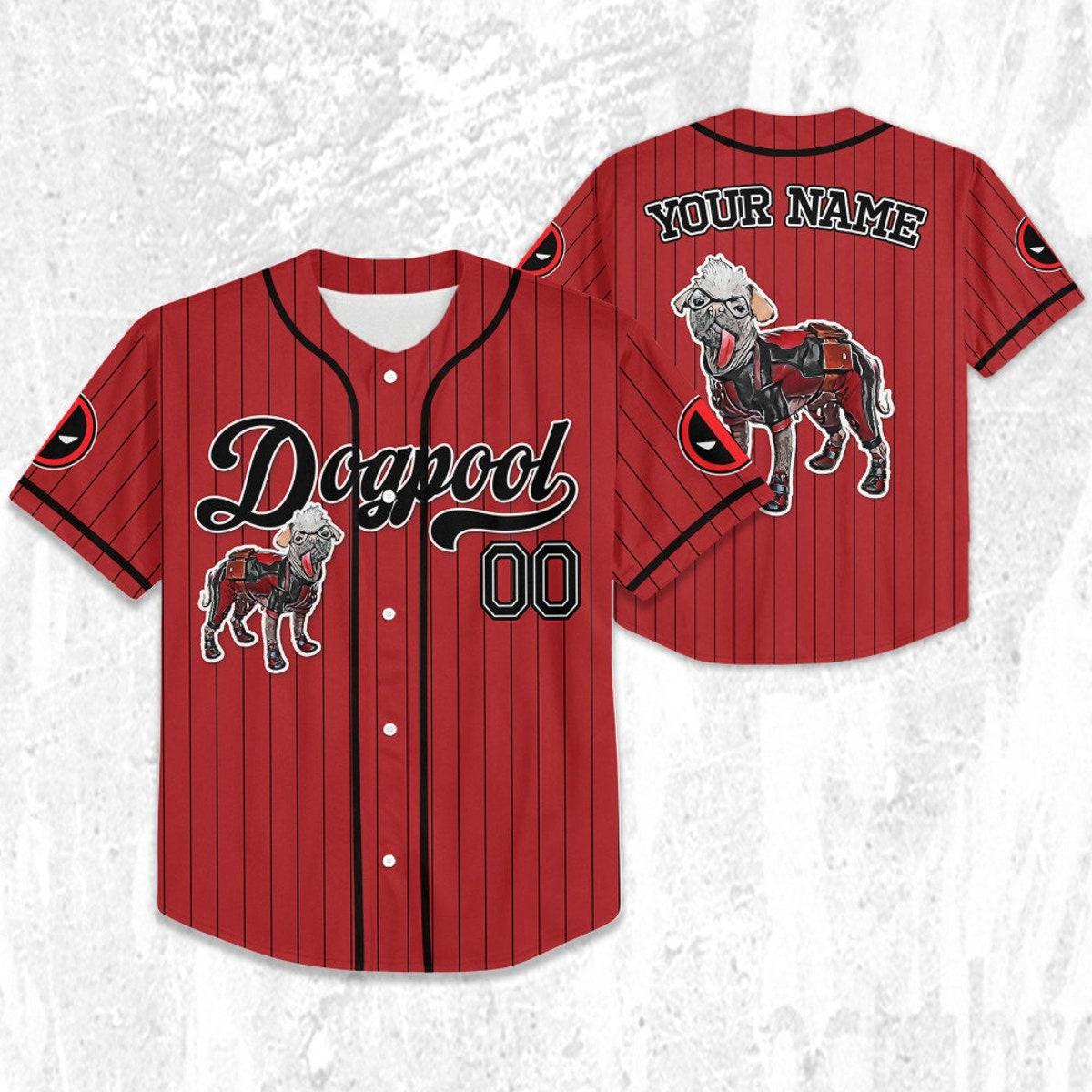 Custom Disney Deadpool Corps Dogpool Baseball Jersey 2