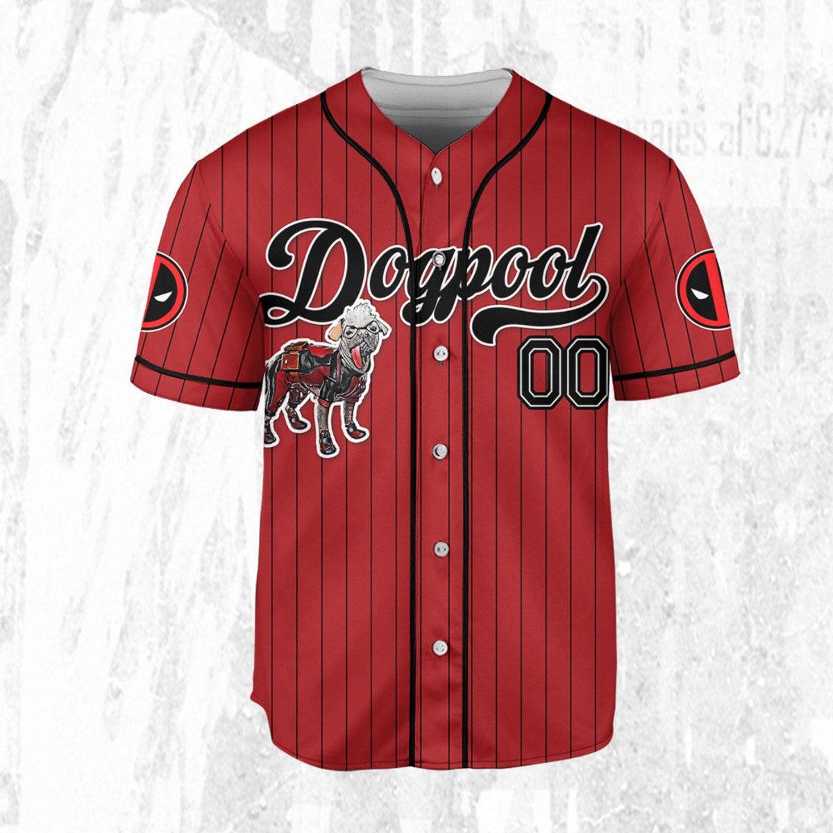 Custom Disney Deadpool Corps Dogpool Baseball Jersey 3