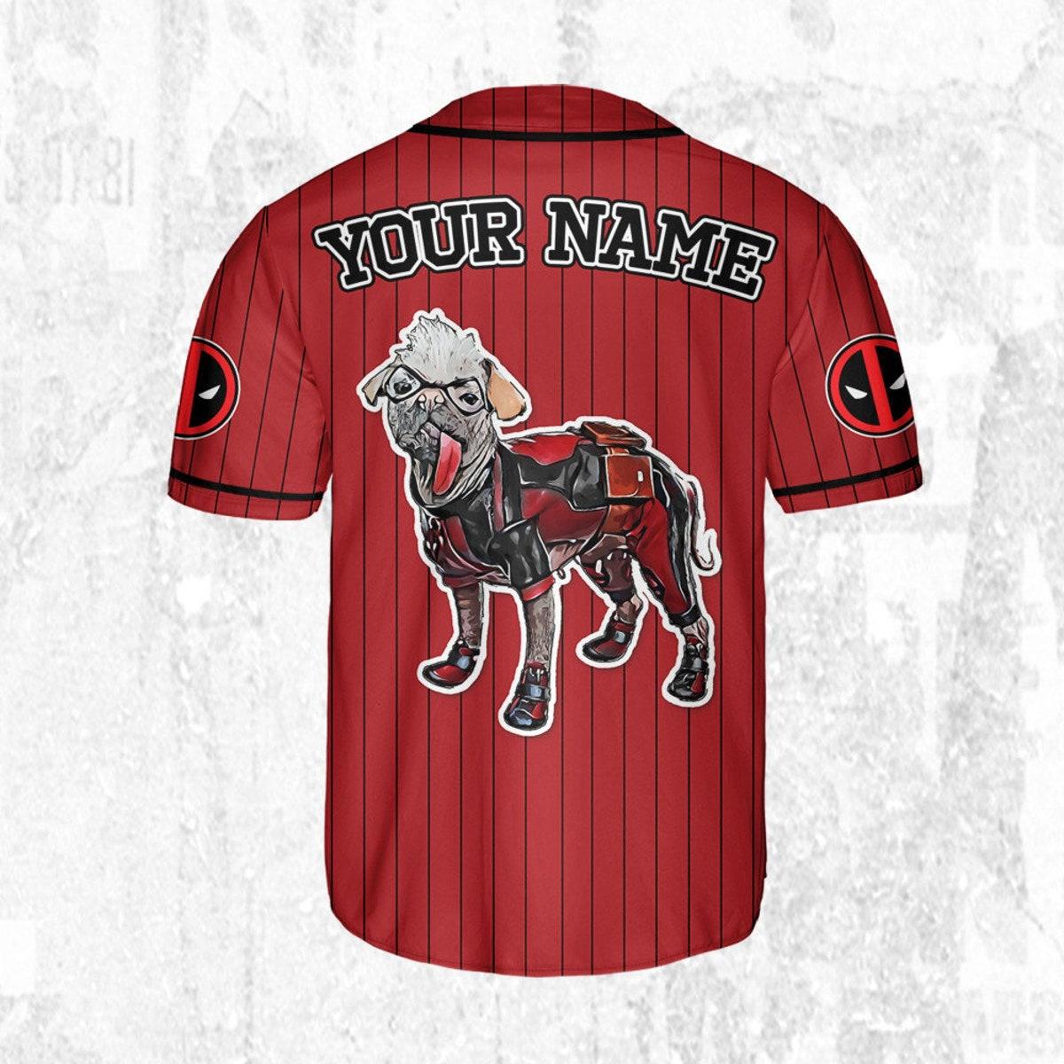 Custom Disney Deadpool Corps Dogpool Baseball Jersey 4