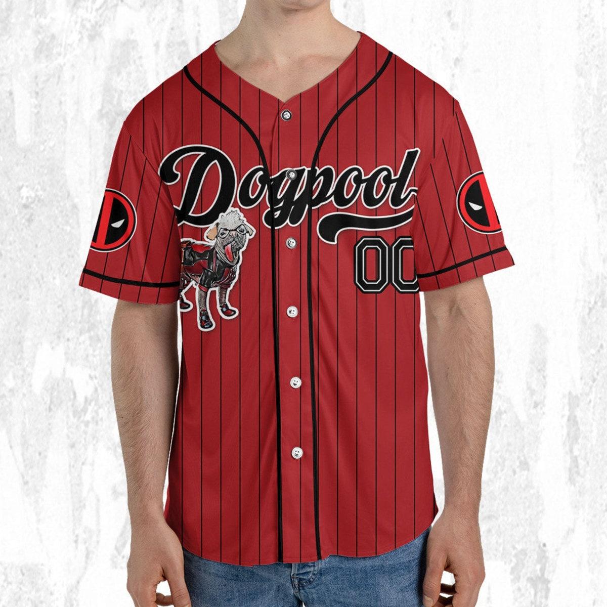 Custom Disney Deadpool Corps Dogpool Baseball Jersey 5