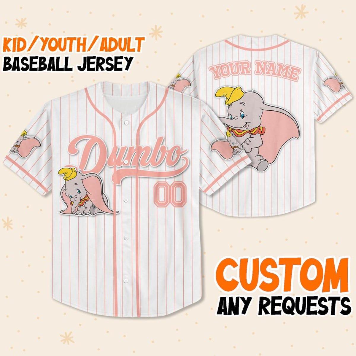 Custom Disney Dumbo Disney Baseball Jersey 1