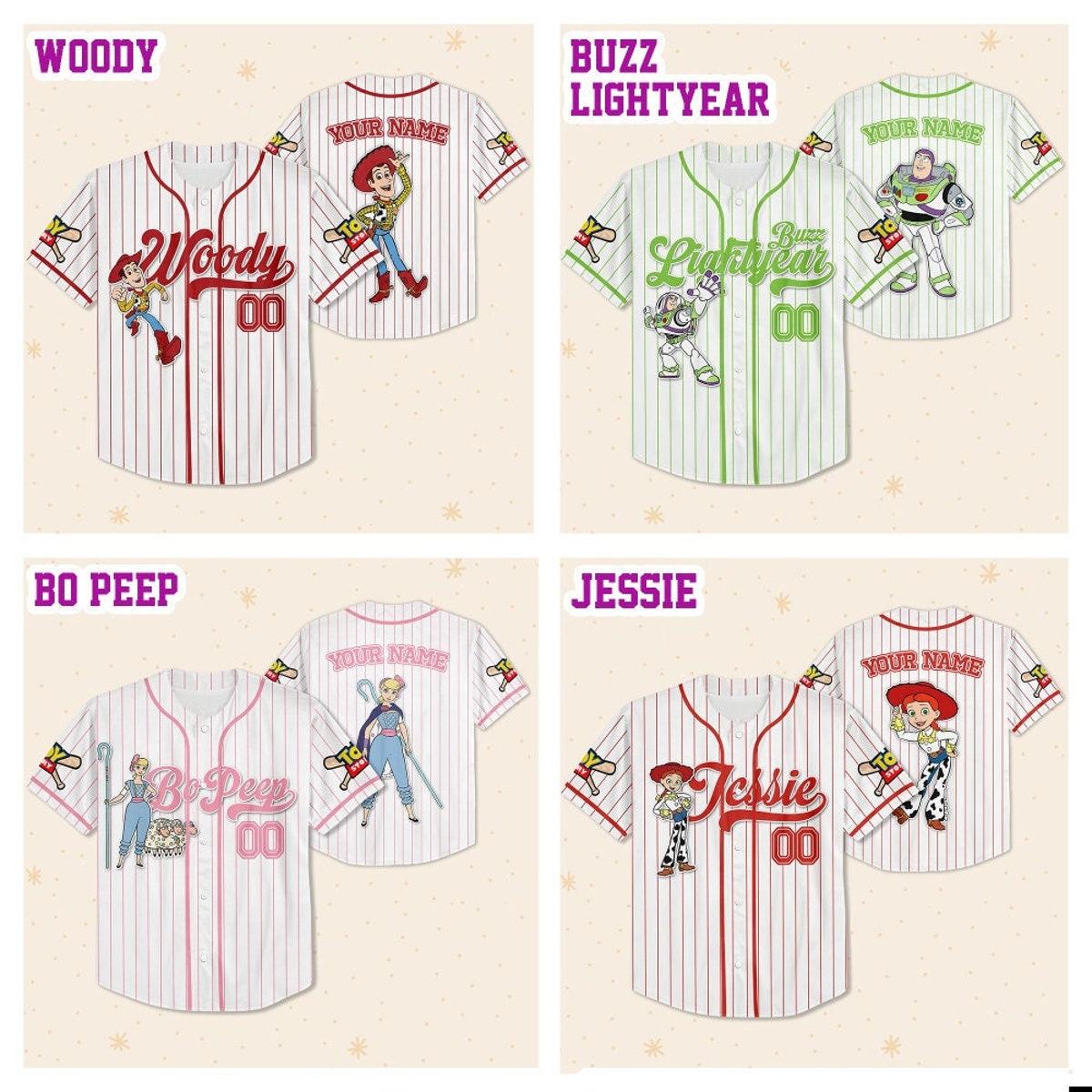 Custom Disney Famous Characters Collection Baseball Jersey 2