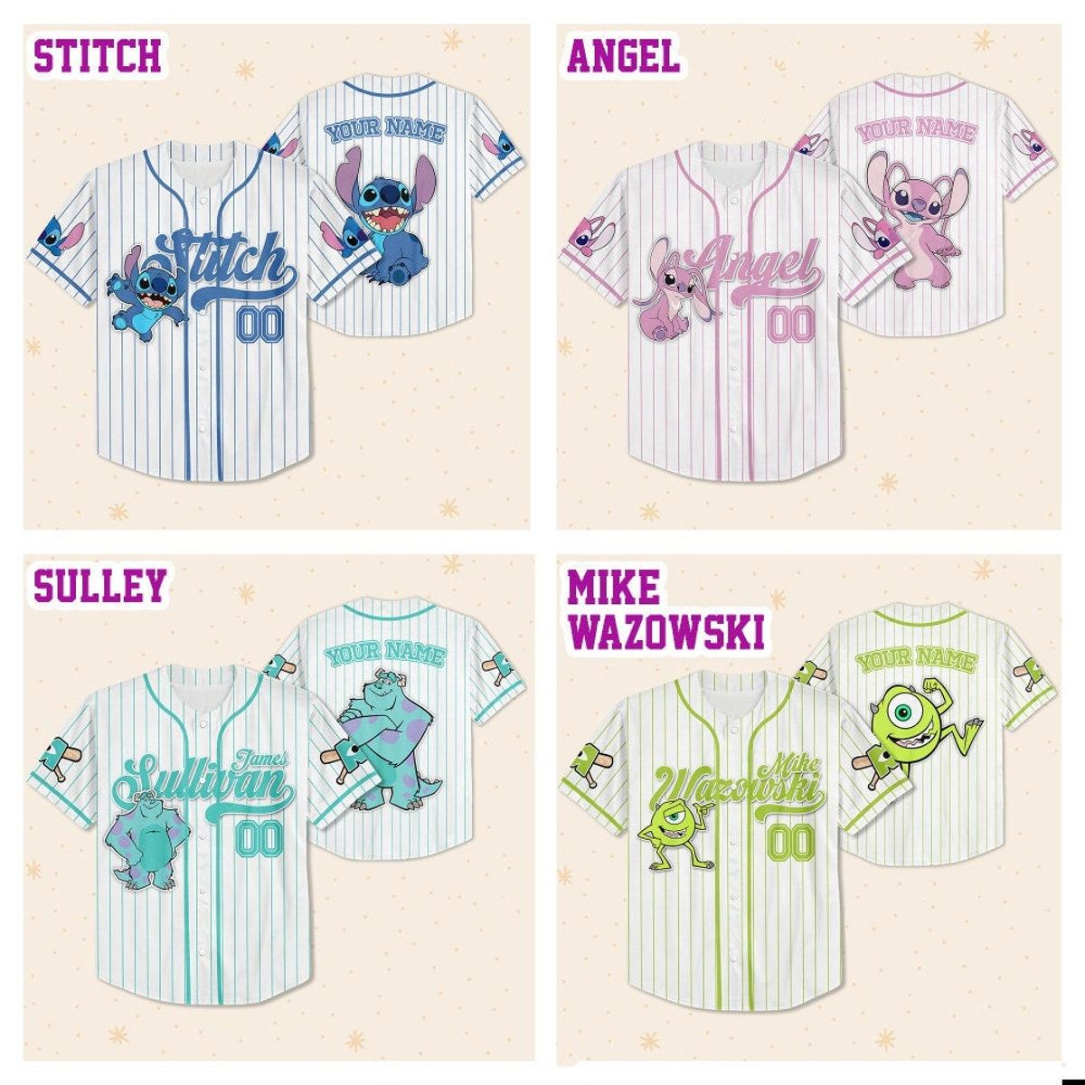 Custom Disney Famous Characters Collection Baseball Jersey 5