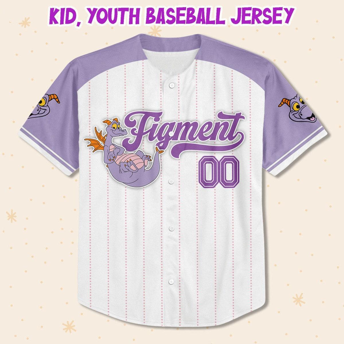 Custom Disney Figment Little Spark Happy Baseball Jersey 2