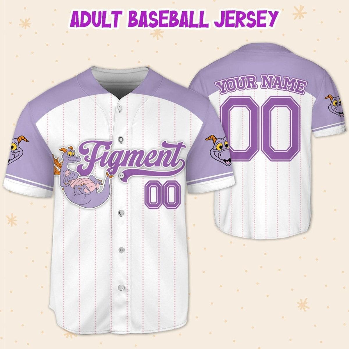 Custom Disney Figment Little Spark Happy Baseball Jersey 5