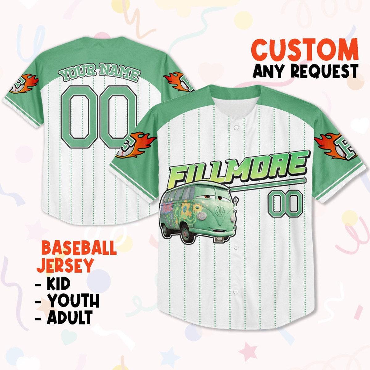 Custom Disney Fillmore Green Jersey Baseball Jersey 1