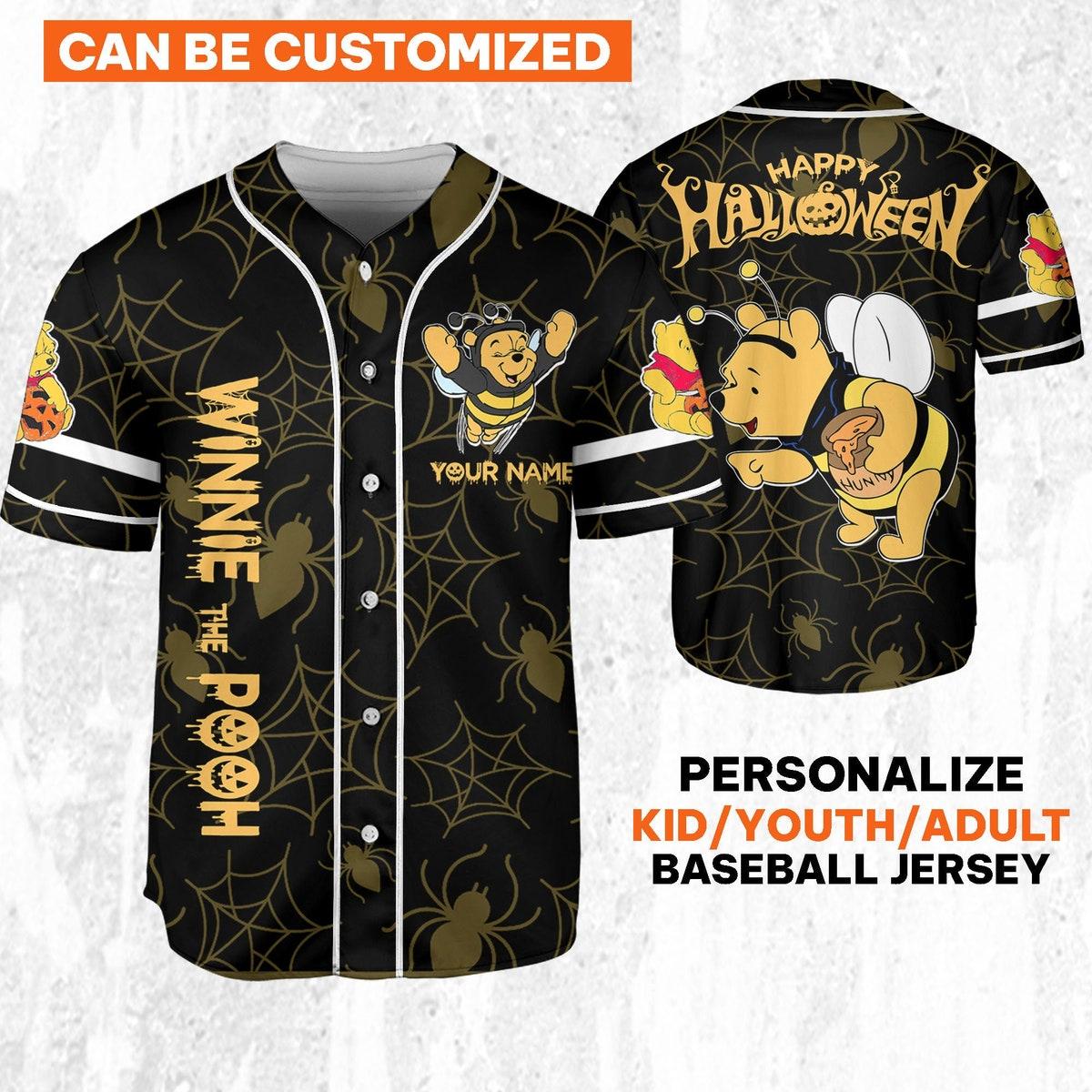 Custom Disney Halloween Pooh And Friends Jersey Disney Baseball Jersey 1